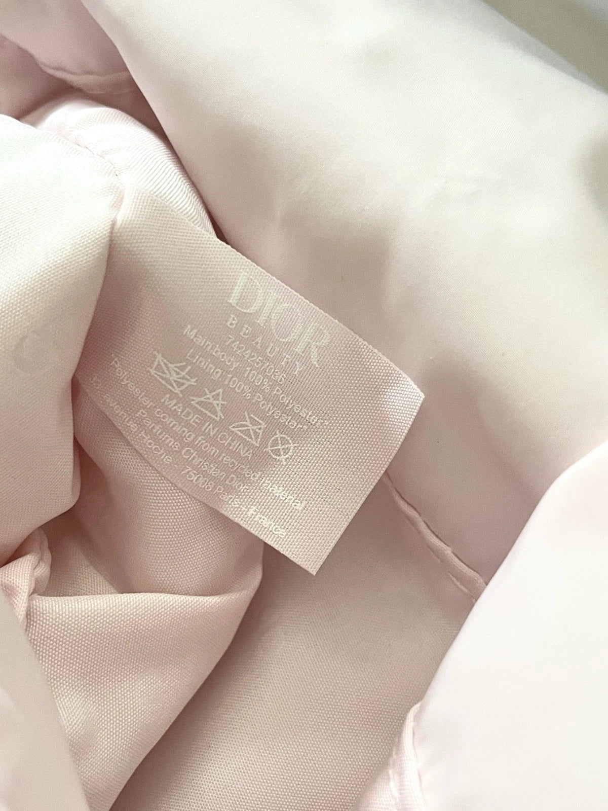 DIOR Pink Makeup Puffer Pouch Cosmetic Bag - Rozalinda