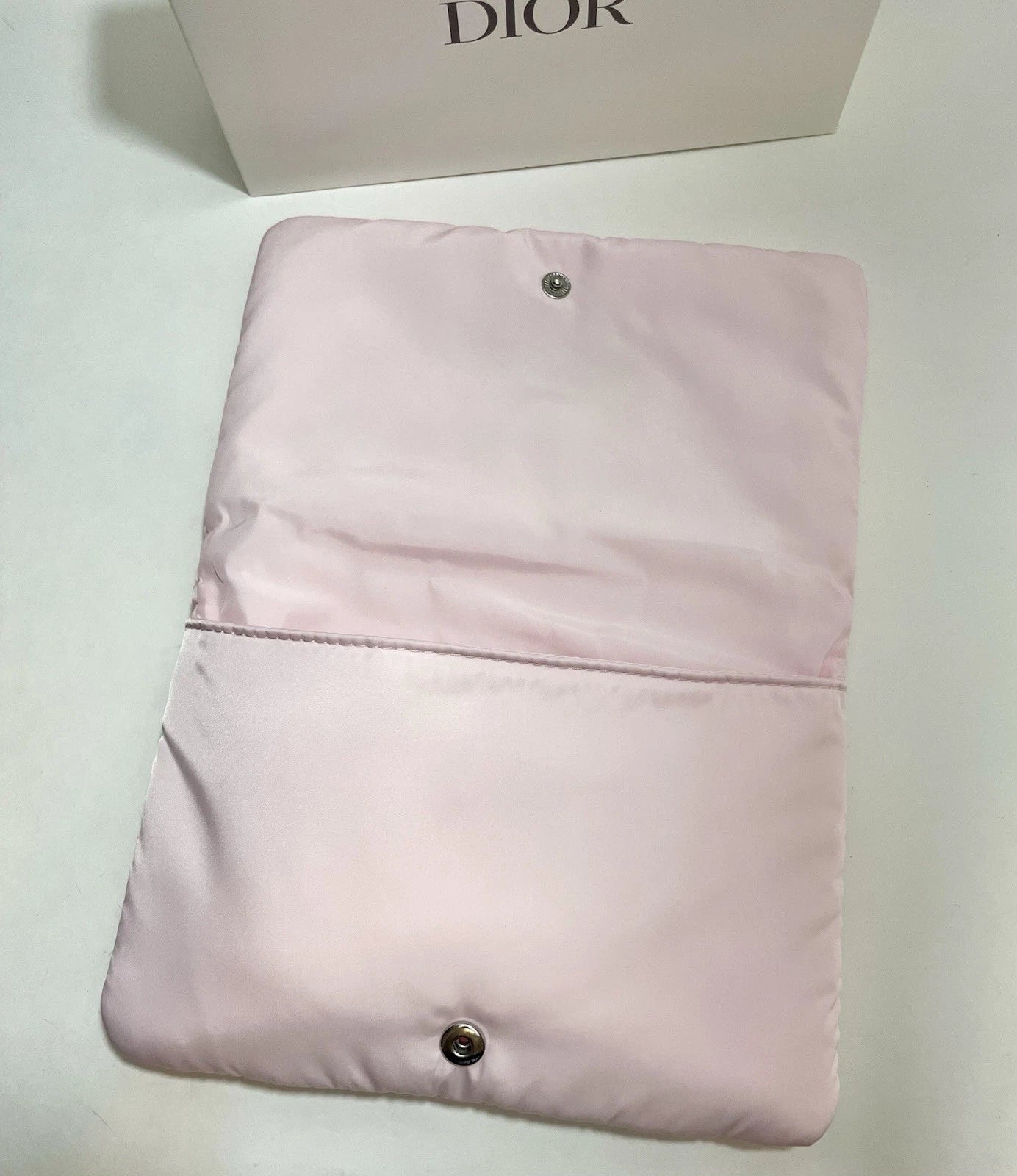 DIOR Pink Makeup Puffer Pouch Cosmetic Bag - Rozalinda