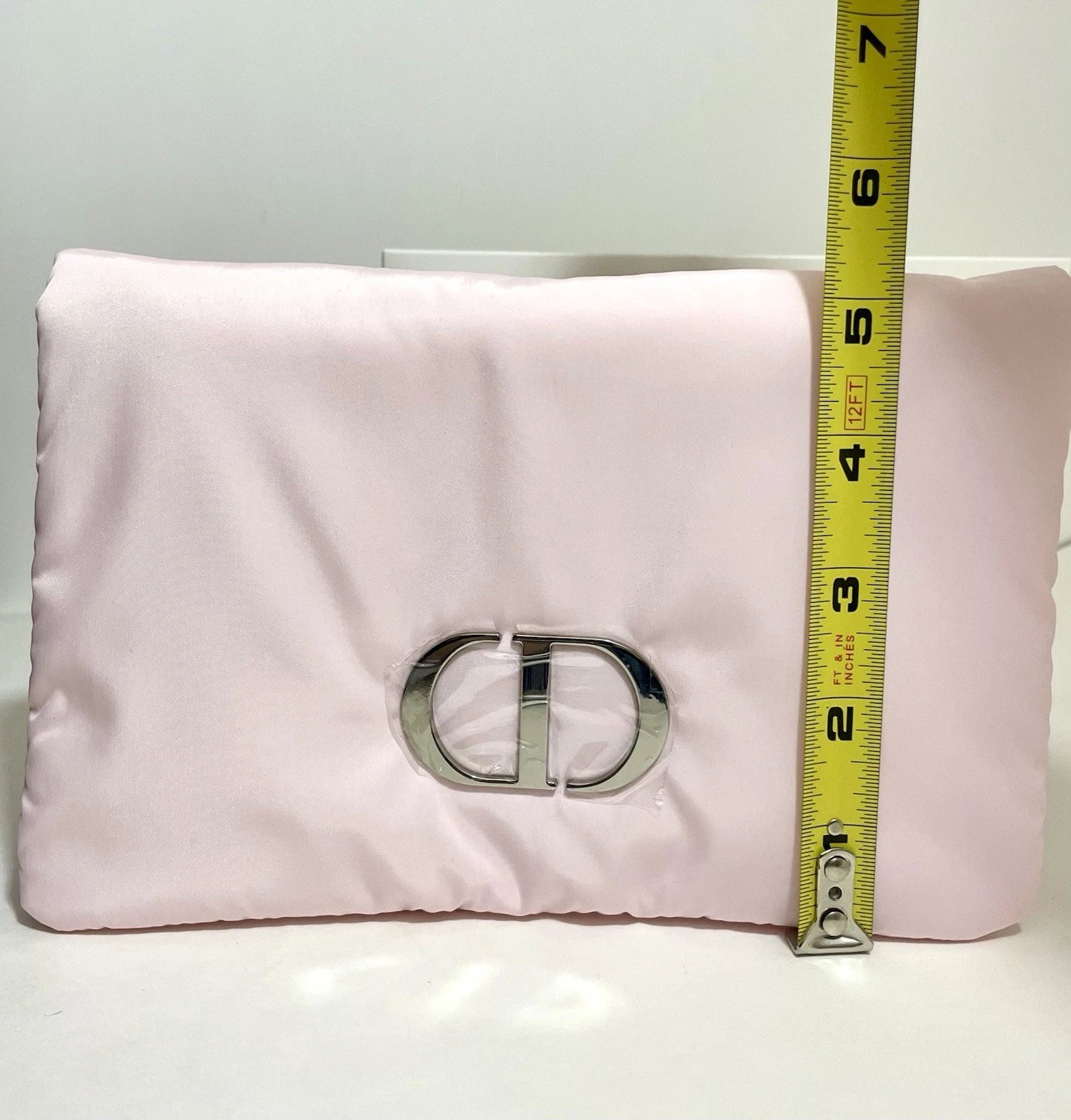 DIOR Pink Makeup Puffer Pouch Cosmetic Bag - Rozalinda