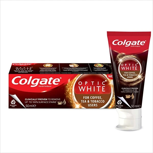 Colgate Optic White Whitening Toothpaste for Coffee, Tea and Tobacco Users 50 ml