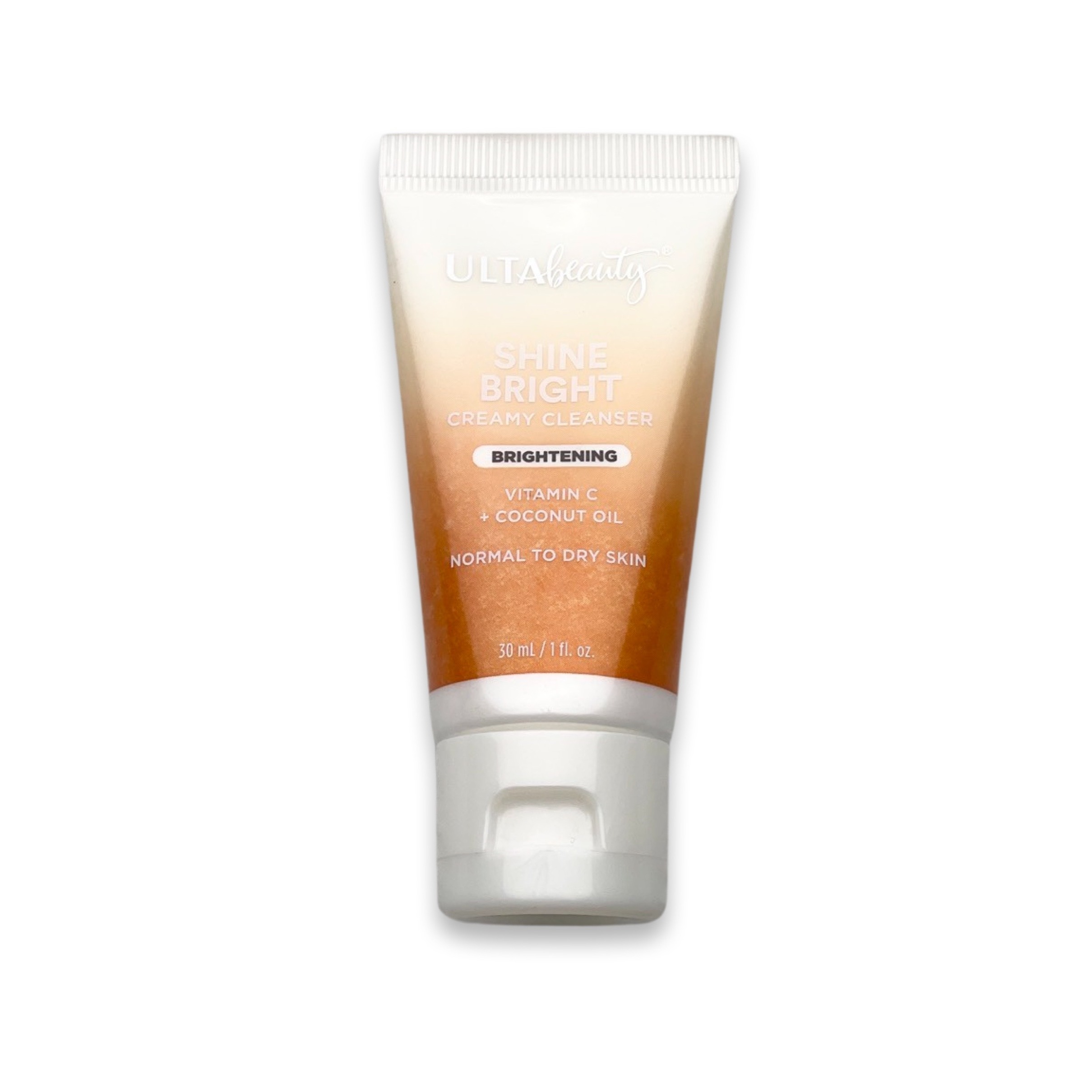 Ulta Beauty Shine Bright Creamy Cleanser, Brightening with Vitamin C + Coconut Oil / Travel Size (30ml)