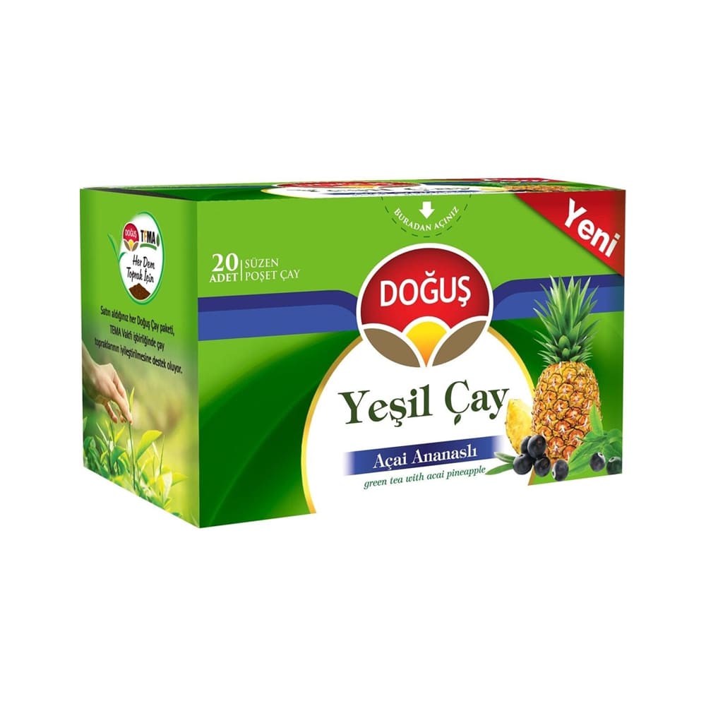 Turkish Doğuş Açai with Pineapple Green Tea (20 Packets)