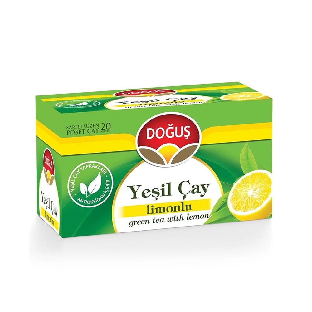 Turkish Doğuş Green Tea with Lemon (20 Packets)