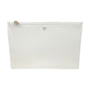 Tom Ford Small Leather Clutch Bag (White)
