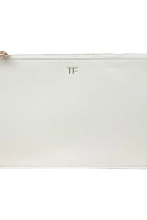 Tom Ford Small Leather Clutch Bag (White)